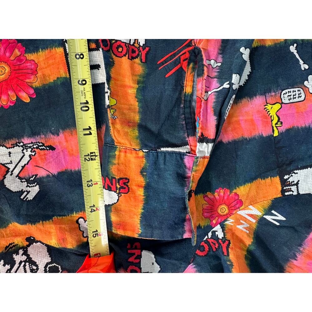 Ethnic Women's sz L SNOOPY Button Down Oversized Shirt Colorful Peanuts Cotton - Picture 12 of 13